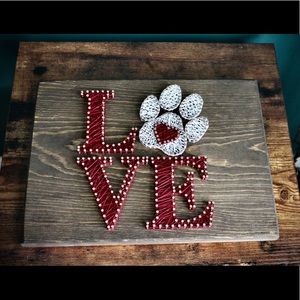 String Art Handmade Love with Heart Paw Print